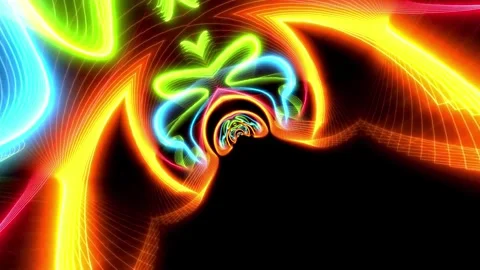 An animated loop of neon patterns. Stock Footage 241909687