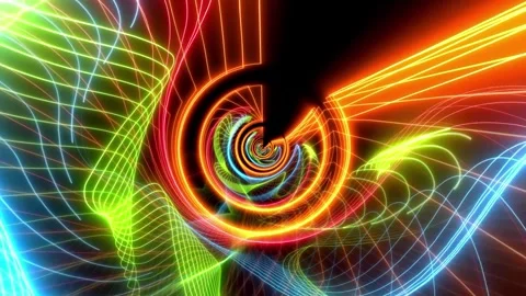 An animated loop of neon patterns. Stock Footage 241909792