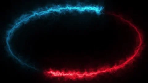 Animated loopable ring of two colors energy beams - red and blue Stock Footage 61096146