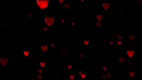 Animated Looped 3D background of pink hearts floating with Alpha Channel Stock Footage 125926401