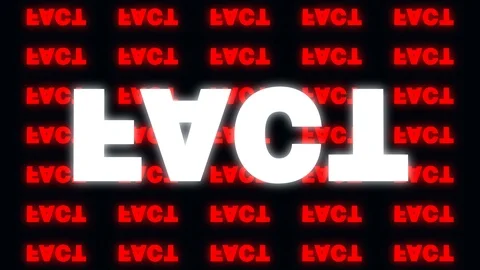Animated looped pattern with fake and fact lettering Stock Footage 97104123
