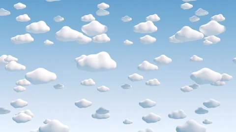 Animated Looping Background of 3D Clouds Over Blue Sky with Parallax Effect Stock Footage 327793401
