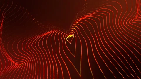 Animated looping background of flying orange particles. abstract animation. 3d r Stock Footage 139423671