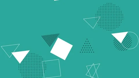 Animated Looping Background with Minimalist Geometric Shapes on Green. Stock Footage 317302686