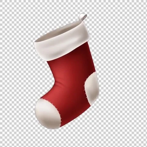 Animated looping Decorative red and white Christmas Sock Element Stock Footage 224507339