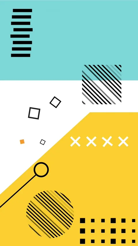 Animated looping memphis background in a flat design. Video stock 274835512