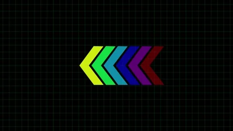 Animated looping swipe color arrow pointing right to left isolated on a gri.. Stock Footage 331811713