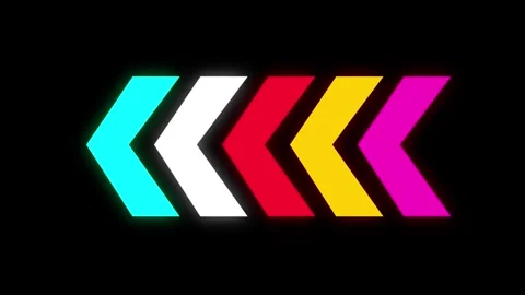 Animated looping swipe left multicolored arrow pointing to the right isolat.. Stock Footage 291932880