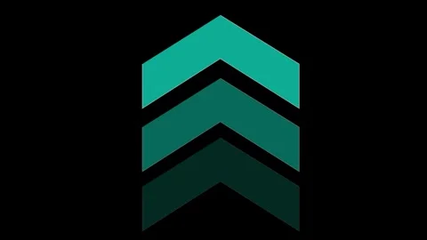 Animated looping swipe upward blue directional arrow pointing to the right .. Stock Footage 291943117