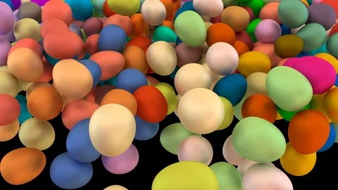 Animated a lot of colorful plain Easter Eggs tumbling toward camera Stock Footage 87836348
