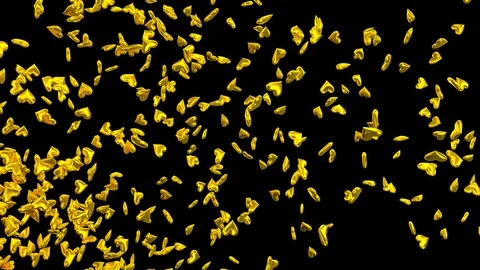 Animated a lot of gold hearts exploding and flying left to right Stock Footage 86760777