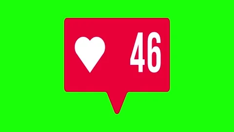 Animated Love Notification Icon on Green Background Stock Footage 328640116