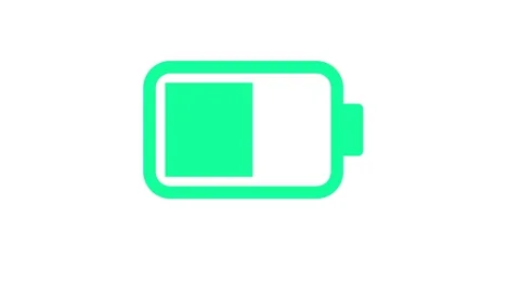 Animated Low Battery Icon on White Background Vídeos de archivo 334370962