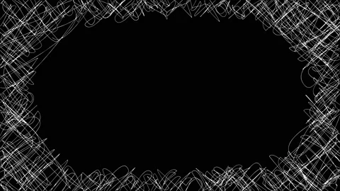 Animated Low Framerate White Scribbles Vignette Video stock 167074583