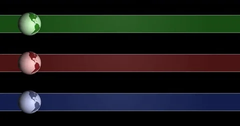 Animated lower thirds with spinning globe in three different colors, 4k 30fps Vídeos de archivo 78688976