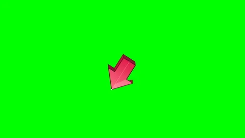 Animated Magenta 3D Pointer Arrow Green Screen Motion Overlay 動画素材 347447204