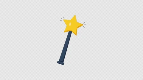 Animated Magic Wand Icon - Transparent Stock Footage 342894808