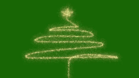 Animated magical sparkles christmass element. pine tree particle light isolated Video stock 343810170