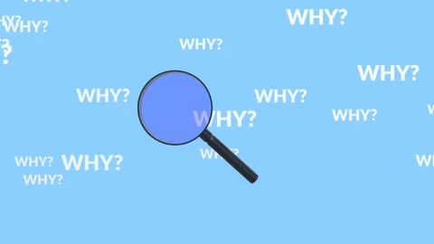 Animated Magnifying Glass With Falling Why Question Word. 動画素材 296038041