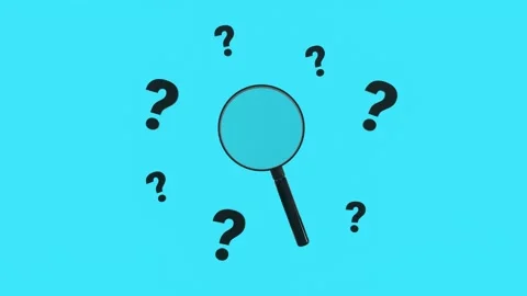 Animated Magnifying Glass With Multiple Question Mark. 動画素材 287355599