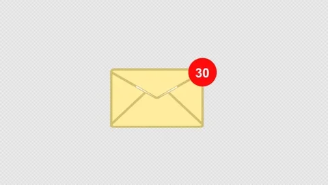 Animated mail notification with the number of notifications from 1 to 100 Stock Footage 293946002