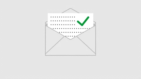 Animated mail open and close with green check mark Stock Footage 294393717