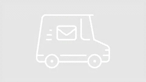 Animated mail van white line icon Stock Footage 325399715