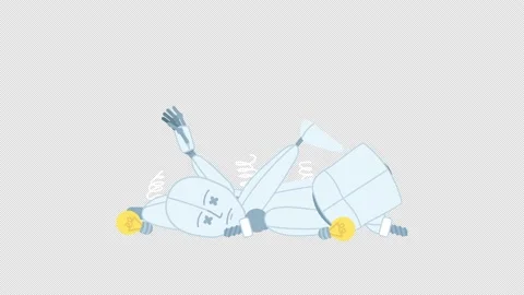 Animated malfunctioned robot Stock Footage 236168854