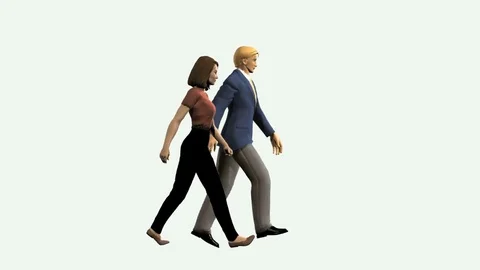 animated people walking