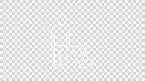 Animated man with dog white line icon Stock Footage 335745936