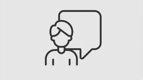 Animated man talks linear icon Stock Footage 232615842