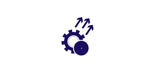 Animated manage time linear icon with Gear. Planning and organization. Loader Stock Footage 263802454