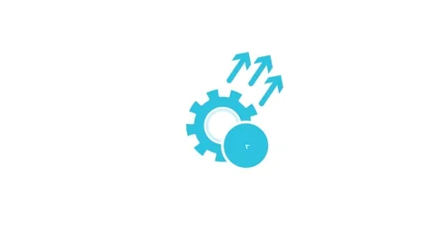 Animated manage time linear icon with Gear. Planning and organization. Loader Stock Footage 263802456