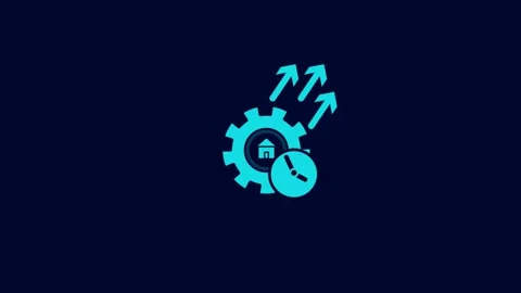 Animated manage time linear icon with Gear and location. Planning and organ.. Stock Footage 263802460