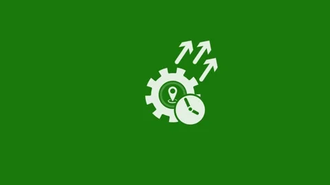 Animated manage time linear icon with Gear and location . Planning and orga.. Stock Footage 263802464