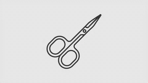 Animated manicure scissors icon Stock Footage 292754749
