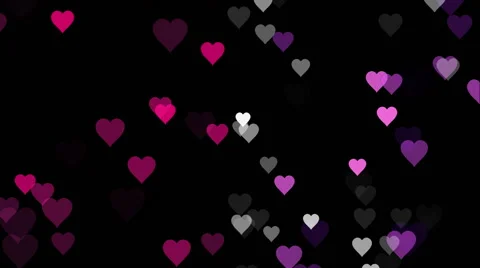 Animated many moving small pink purple white hearts Stock Footage 60837366