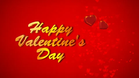 Animated many moving small red hearts with happy valentines day Stock-Footage 146309757