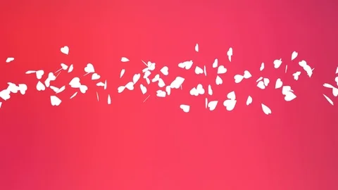 Animated many white small and large slow moving hearts on pink background Video stock 81465324