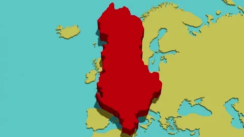 Animated Map of Albania Stock Footage 287648276
