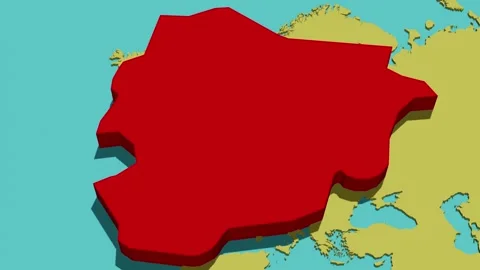 Animated Map of Andorra Stock Footage 287935442