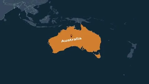 Animated map of Australia showing states and territories Stock Footage 345312436