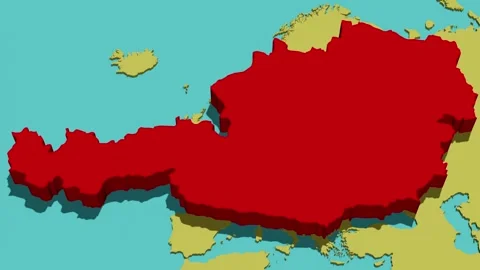 Animated Map of Austria Stock Footage 288261438