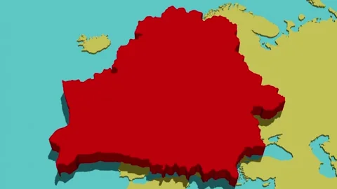 Animated Map of Belarus Stock Footage 289129620
