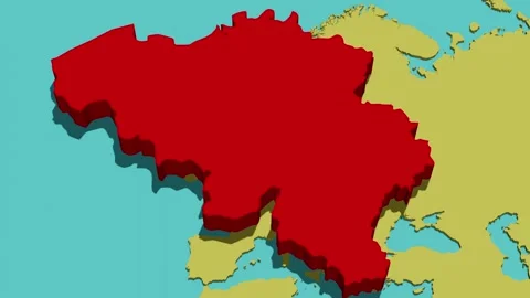 Animated Map of Belgium Stock Footage 289305181