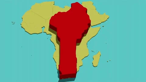 Animated Map of Benin (Africa) Stock Footage 211609710