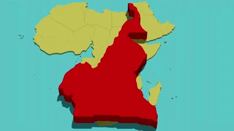 Animated Map of Cameroon (Africa) Stock Footage 211609812
