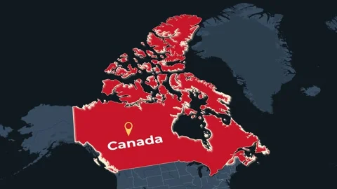 Animated map of Canada Locator Zoom 4K Motion Graphic Stock Footage 344889158
