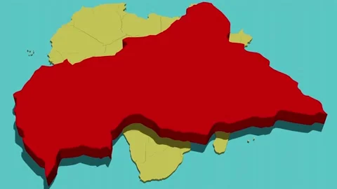 Animated Map of Central African Republic (Africa) Stock Footage 211609939