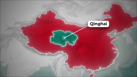 Animated Map of China Highlighting Qinghai Province on World Map Background Stock Footage 322933253